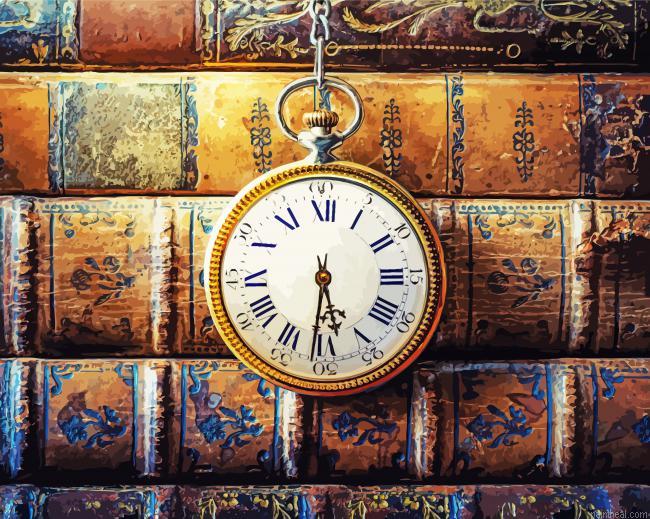 Old books and clock painting by numbers.jpeg
