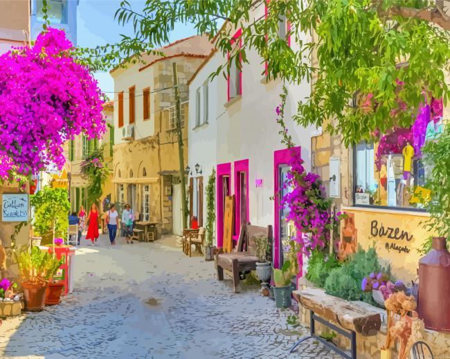 Old street alacati turkey painting by numbers.jpeg