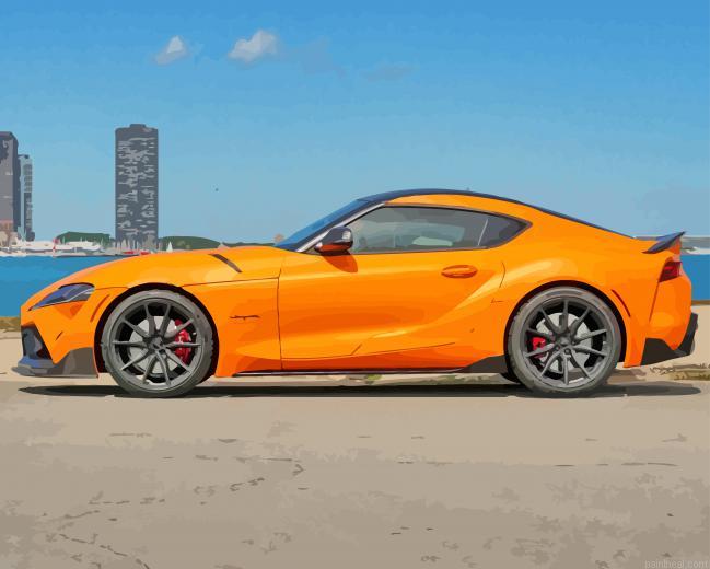 Orange toyota supra mk4 painting by numbers.jpeg