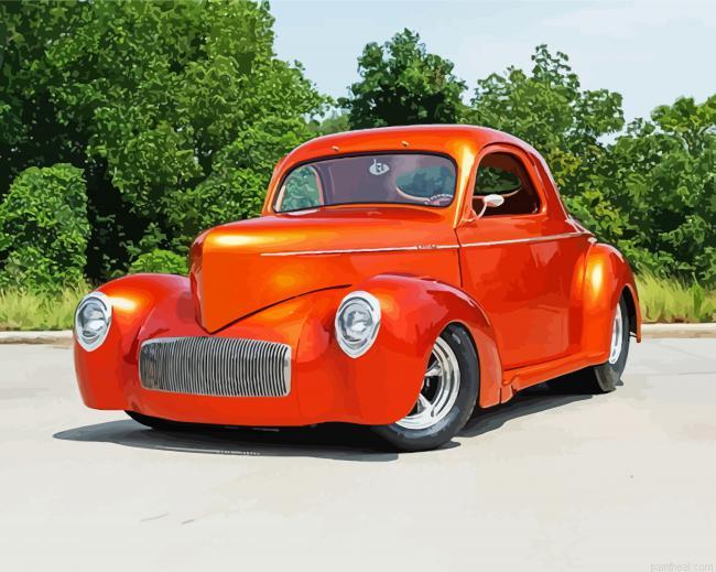 Orange willys coupe car painting by numbers.jpeg