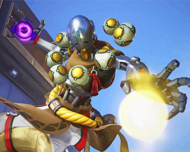 Overwatch game zenyatta painting by numbers.jpeg