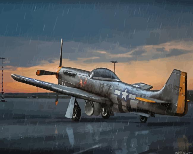 P51 mustang under rain art painting by numbers.jpeg