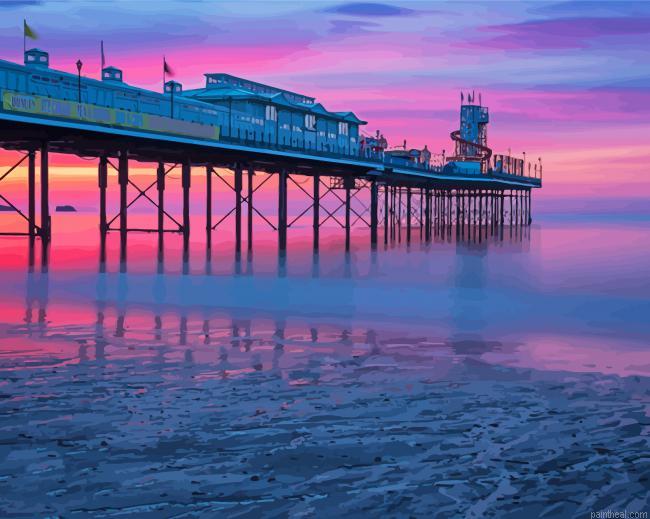 Paignton pier at sunset painting by numbers.jpeg