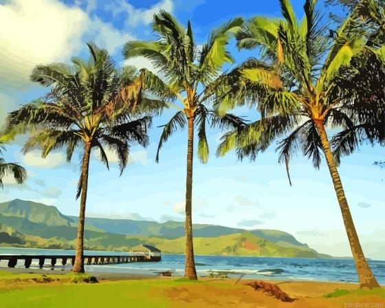 Palm trees in hanalei bay hawaii painting by numbers.jpeg