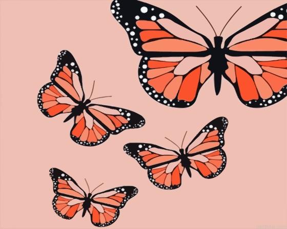 Peach butterflies art painting by numbers.jpeg