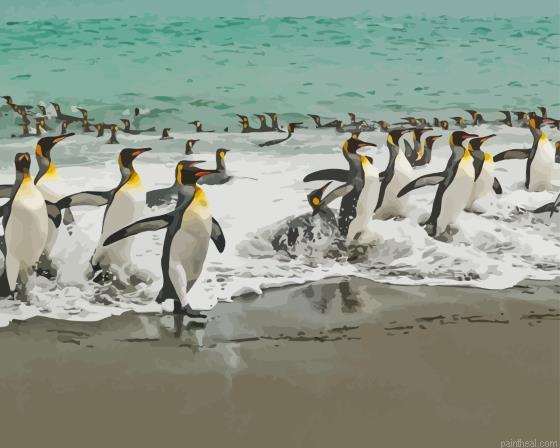 Penguins birds on the beach painting by numbers.jpeg