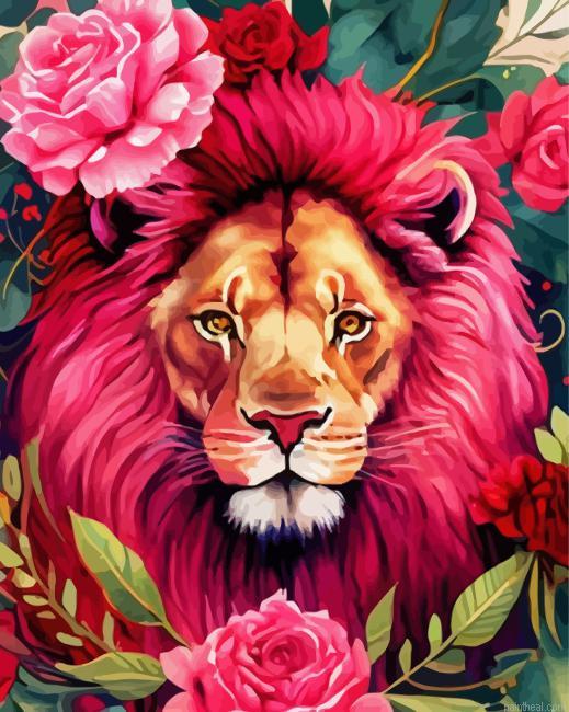 Pink lion painting by numbers.jpeg
