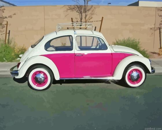 Pink volkswagen painting by numbers.jpeg