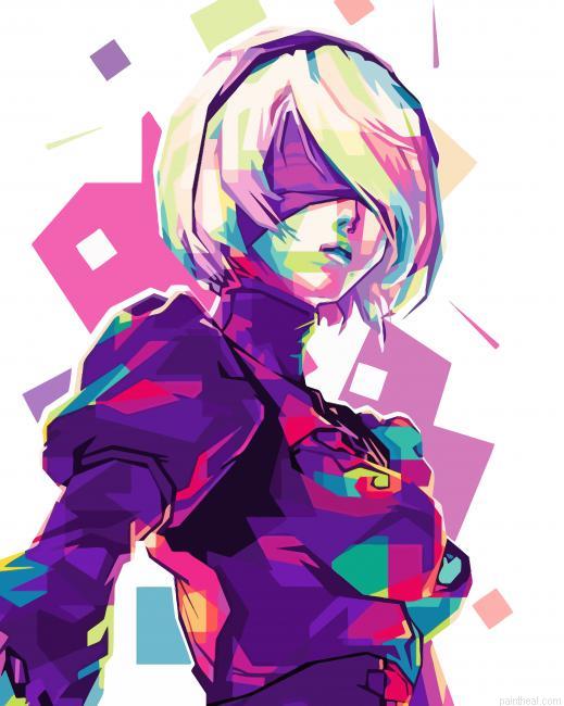 Pop art 2b nier automata game painting by numbers.jpeg