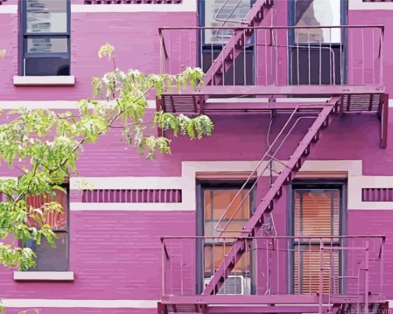 Purple fire escape painting by numbers.jpeg
