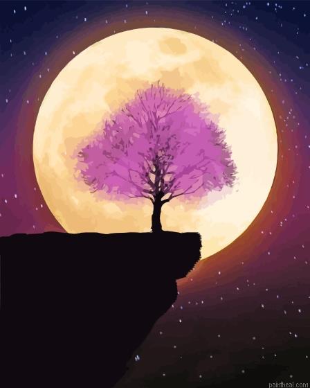 Purple tree blossom moonlight painting by numbers.jpeg