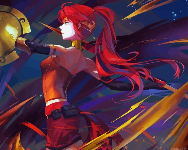 Pyrrha nikos rwby anime painting by numbers.jpeg