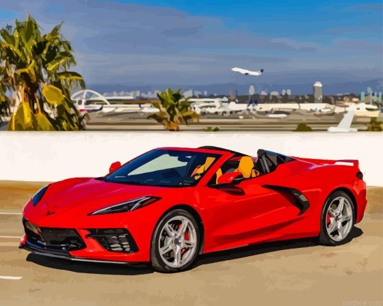 Red c8 convertible corvette painting by numbers.jpeg