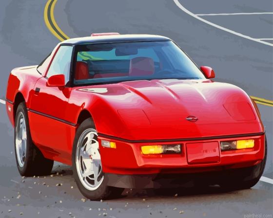 Red corvette c4 painting by numbers.jpeg