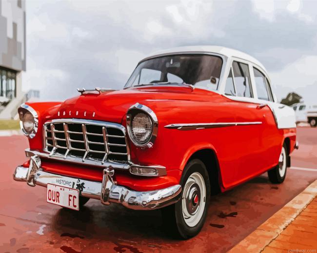 Red old holden car painting by numbers.jpeg