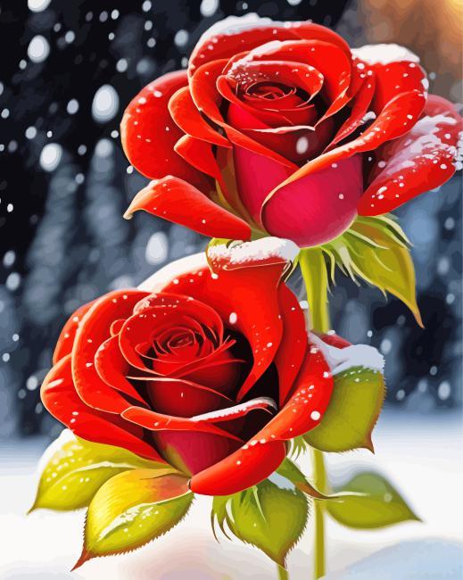 Red roses in snow painting by numbers.jpeg