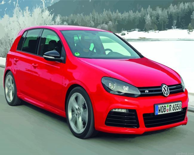 Red volkswagen car painting by numbers.jpeg