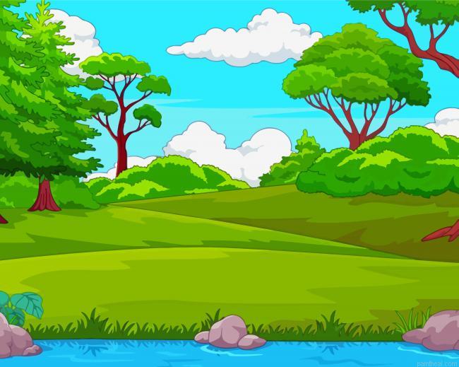 River trees illustration painting by numbers.jpeg