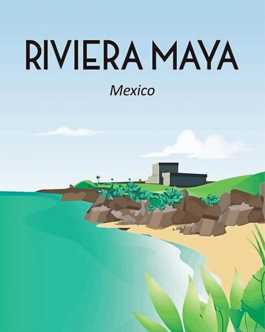 Riviera maya mexico poster painting by numbers.jpeg