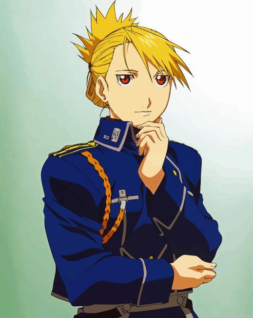 Riza hawkeye fullmetal alchemist character painting by numbers.jpeg