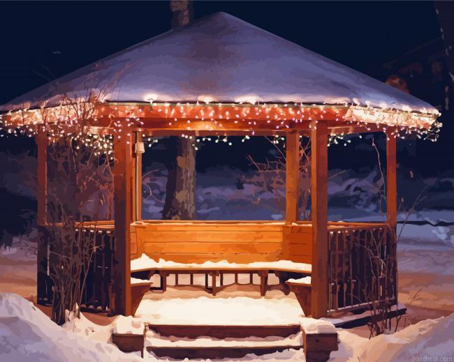 Romantic gazebo in snow painting by numbers.jpeg