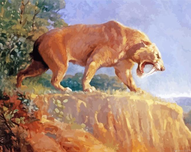 Saber toothed cat art painting by numbers.jpeg