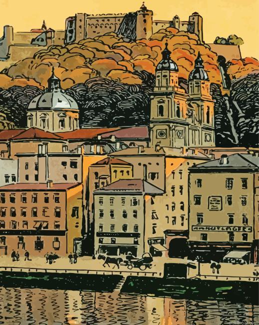 Salzburg austria vintage city poster painting by numbers.jpeg