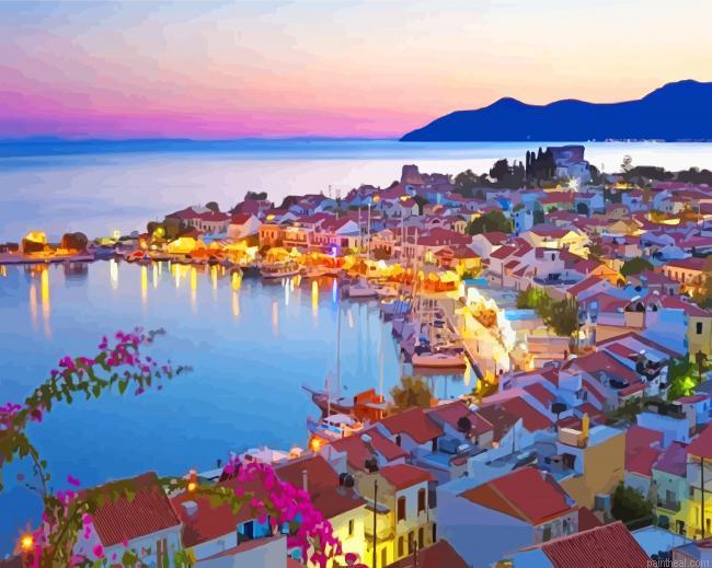 Samos greece at sunset painting by numbers.jpeg