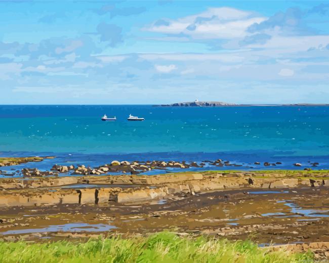 Seahouses beach painting by numbers.jpeg