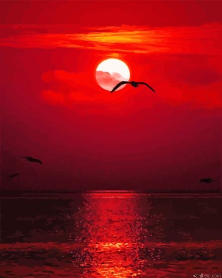 Seascape red sunset painting by numbers.jpeg