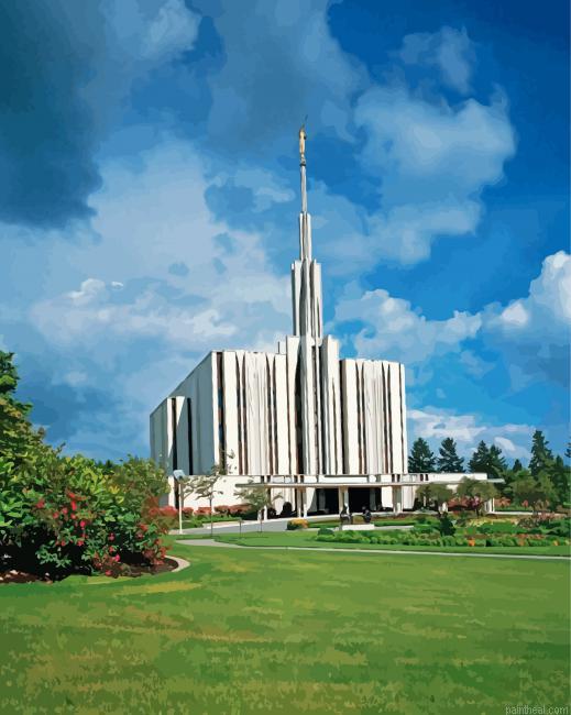 Seattle temple in washington usa painting by numbers.jpeg