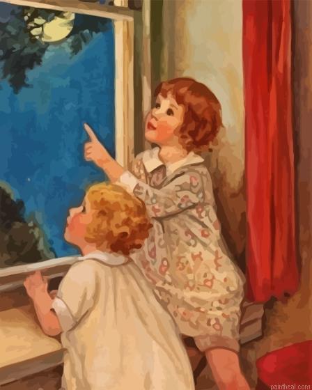 Sisters looking out the window painting by numbers.jpeg