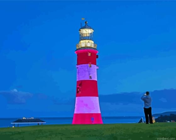 Smeatons tower plymouth at night painting by numbers.jpeg