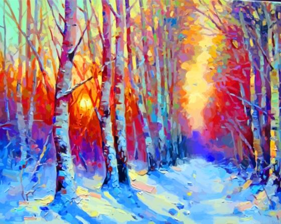 Snow winter forest painting by numbers.jpeg