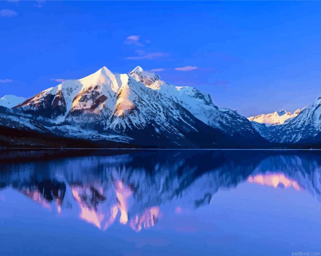 Snowy mountains by lake mcdonald painting by numbers.jpeg