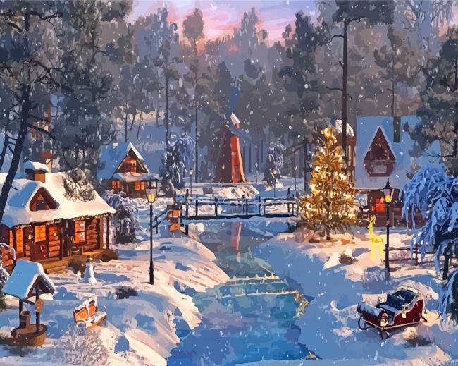 Snowy village painting by numbers.jpeg