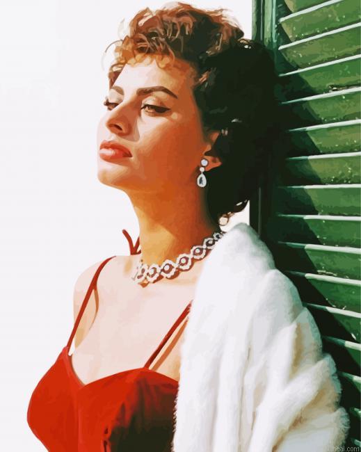 Sophia loren in red dress painting by numbers.jpeg