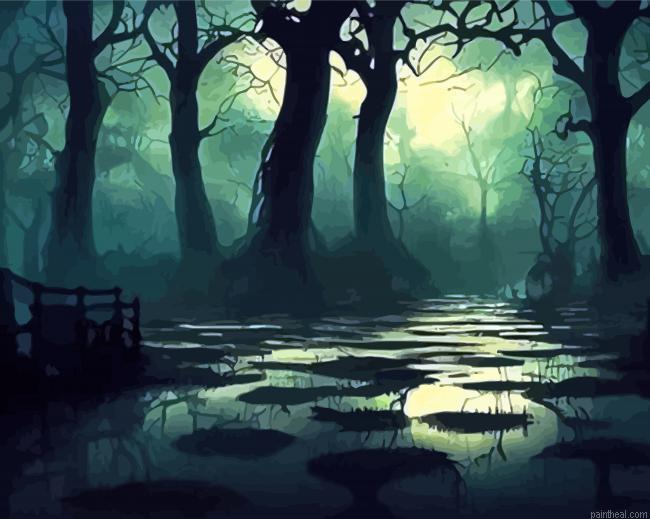Spooky swamp in moonlight painting by numbers.jpeg
