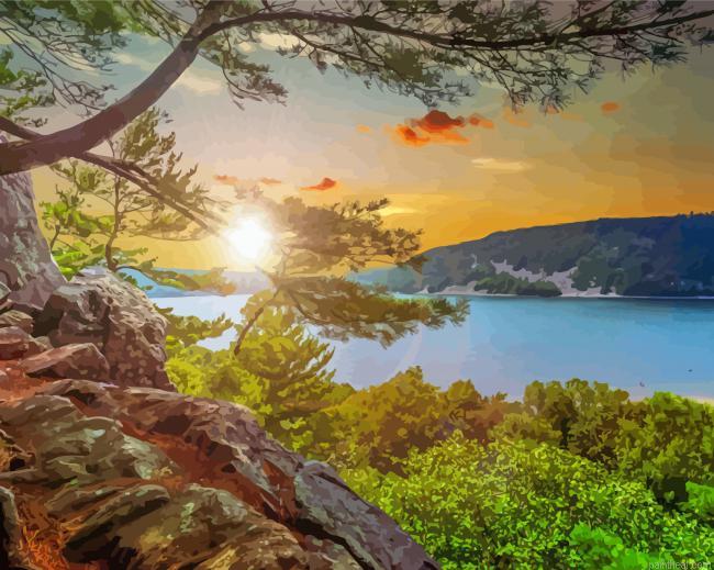 Sunrise over devils state park painting by numbers.jpeg