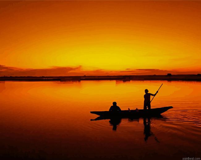 Sunset and fishermen on boat painting by numbers.jpeg