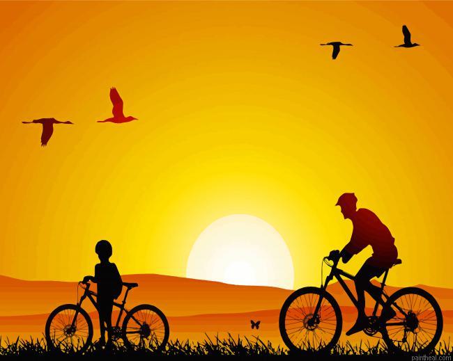 Sunset bicycle tour silhouette painting by numbers.jpeg