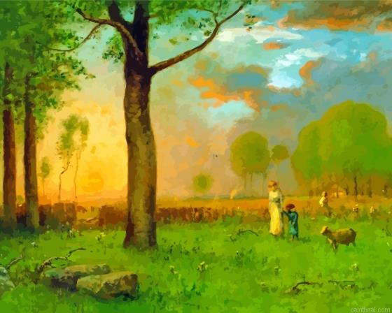 Sunset off ten pound island george inness painting by numbers.jpeg