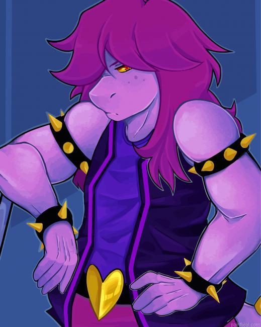 Susie deltarune video game painting by numbers.jpeg