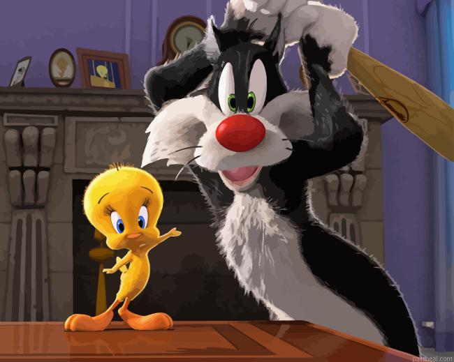 Sylvester looney stunes tweety painting by numbers.jpeg