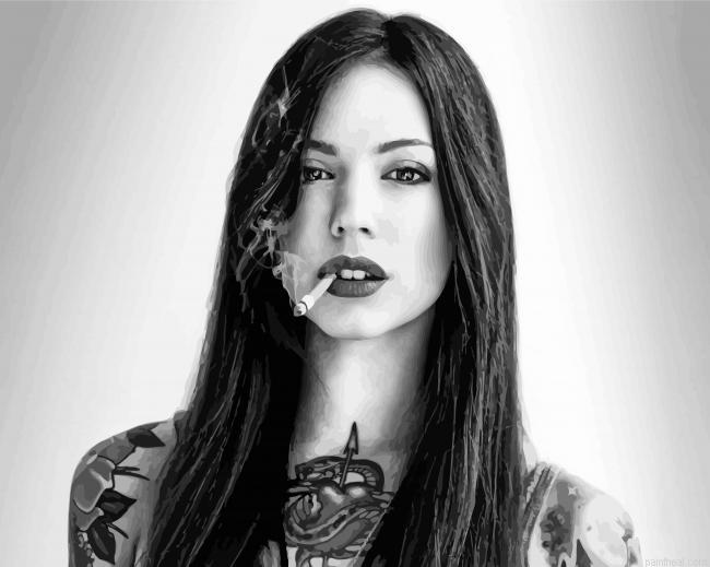 Tattooed woman smoking painting by numbers.jpeg