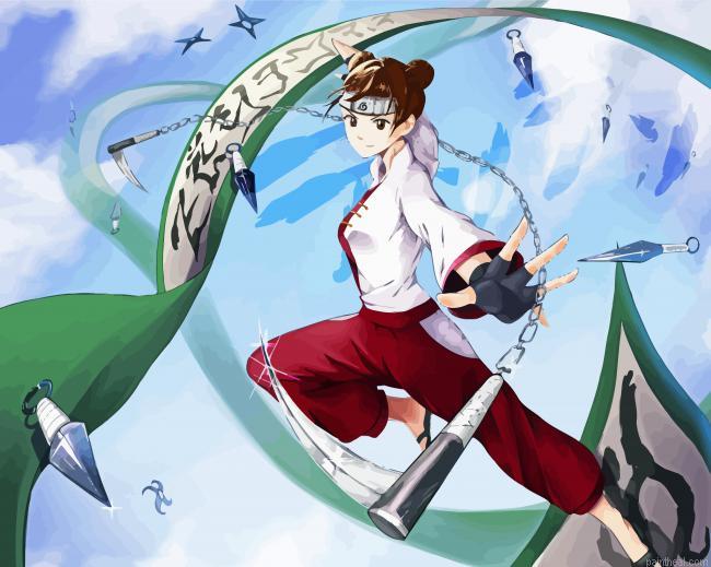 Tenten anime character painting by numbers.jpeg
