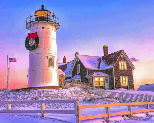 The christmas lighthouse painting by numbers.jpeg