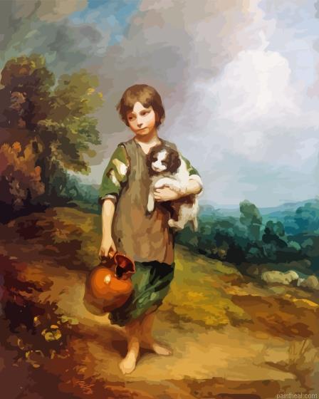The cottage girl by thomas gainsborough painting by numbers.jpeg
