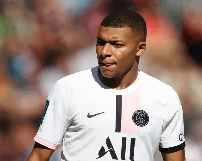 The footballer mbappe paris st germain painting by numbers.jpeg