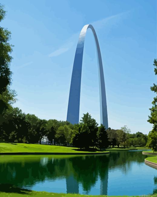 The gateway arch reflection painting by numbers.jpeg